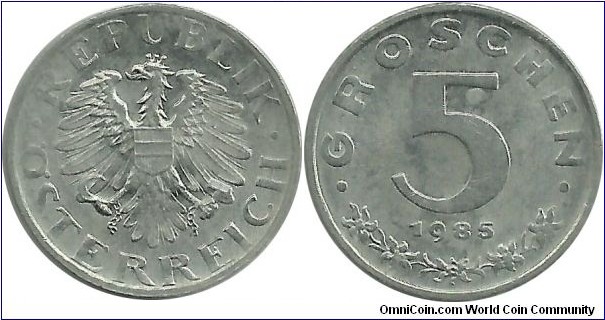 Austria 5 Groschen 1985