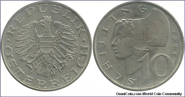 Austria 10 Schilling 1984