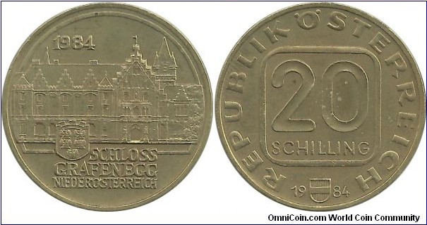Austria 20 Schilling 1984 - Grafenegg Palace