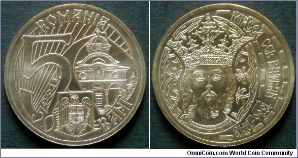 Romania 50 bani.
2011, 625th Anniversary of Mircea cel Batran's Ascension to the Throne of Wallachia.
(Mircea the Elder)
