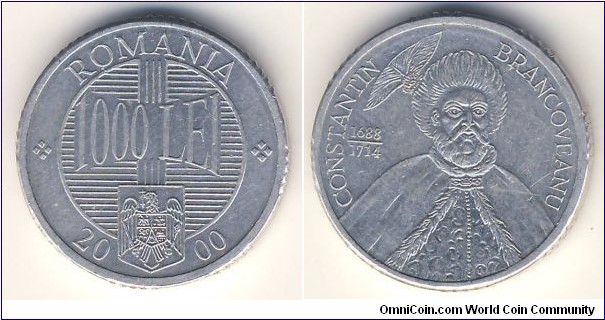 1000 Lei (Romania, Post-Eastern Bloc Republic // Magnesium-Aluminium 75/25)