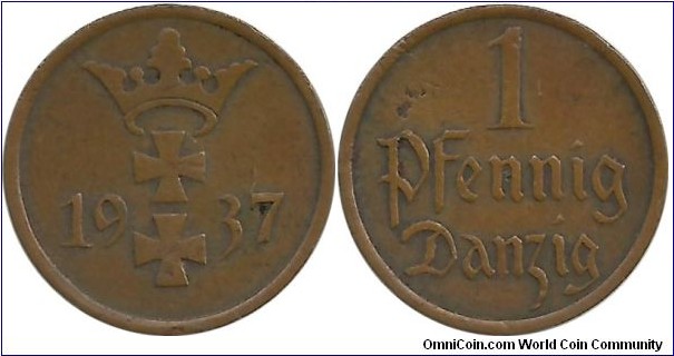 Danzig 1 Pfennig 1937