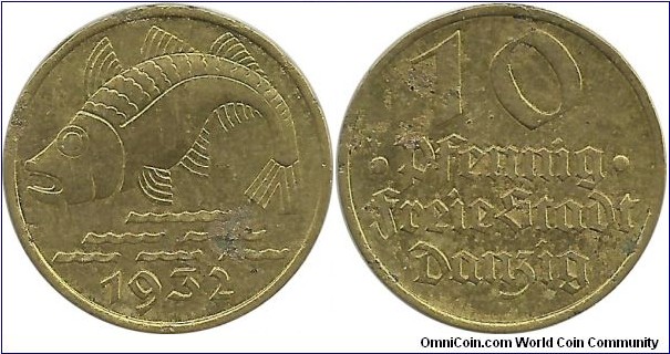 Danzig 10 Pfennig 1932