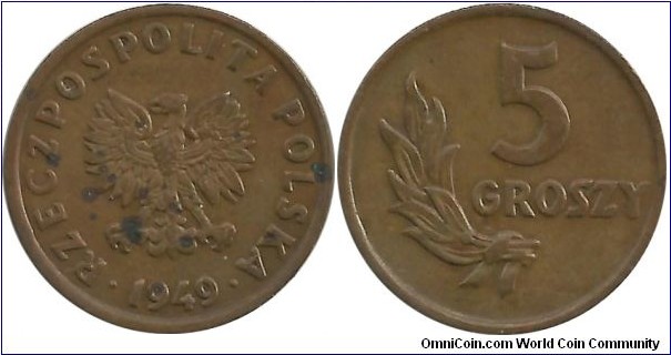 Poland 5 Groszy 1949(Bronze)
