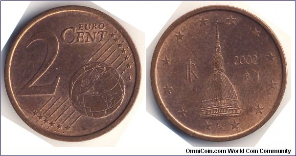 2 Euro Cent (European Union - Italian Republic // Copper plated steel) 