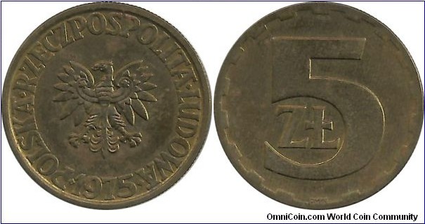 Poland 5 Zlotych 1975