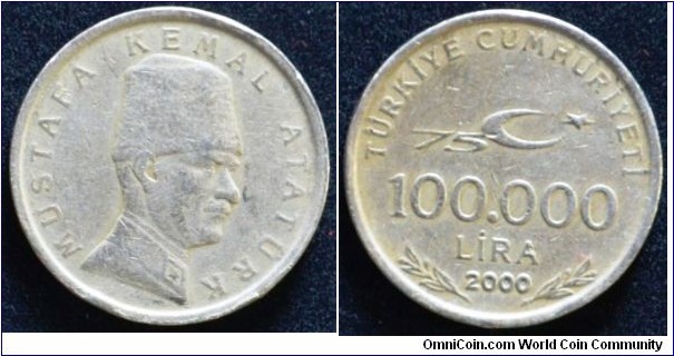 100000 Lira
Cu-Ni-Zn