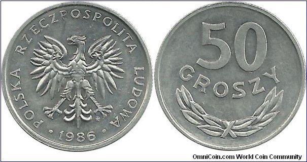 Poland 50 Groszy 1986