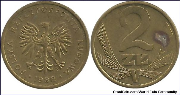 Poland 2 Zlote 1988