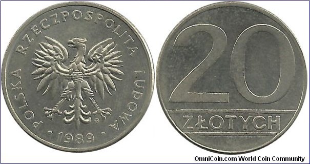 Poland 20 Zlotych 1989