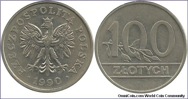 Poland 100 Zlotych 1990