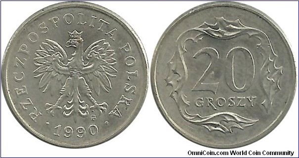 Poland 20 Groszy 1990