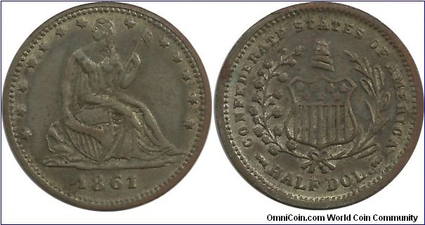Confederate States of America ½ Dollar 1861