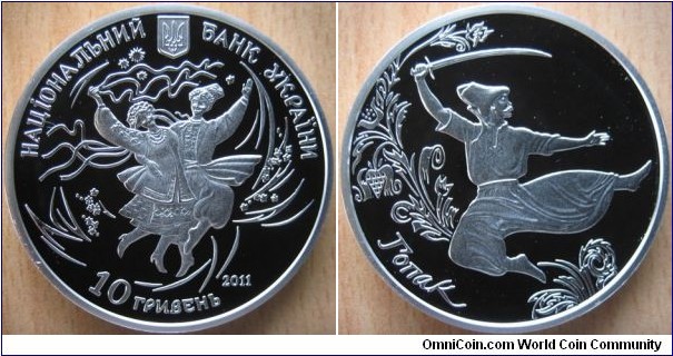 10 Hryvnia - Hopak - 33.74 g Ag .925 Proof - mintage 7,000