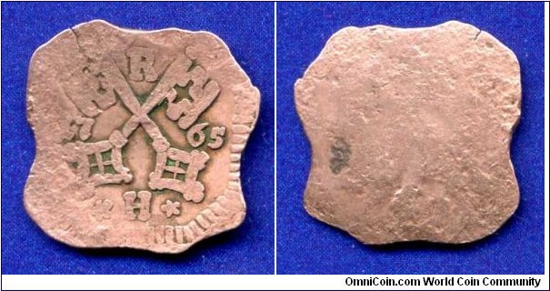 1 heller (One-side coin).
Free Imperial City Regensburg.


Cu.