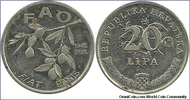 Croatia 20 Lipa 1995-FAO