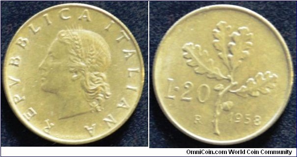 20 Lire
Al bronze
Reeded edge