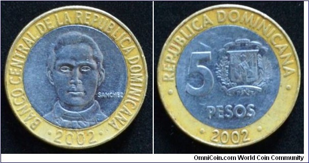 5 Pesos
Bi metallic