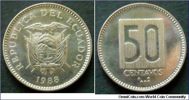 Ecuador 50 centavos.
1988