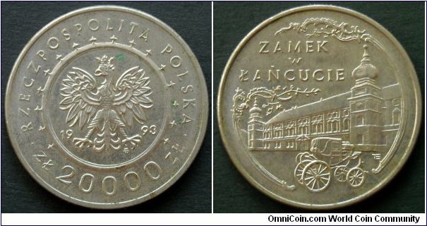 Poland 20000 zlotych. 1993, Lancut castle.