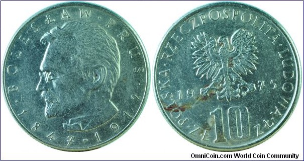 Poland10Zlotych-BoleslawPrus-y73-1975