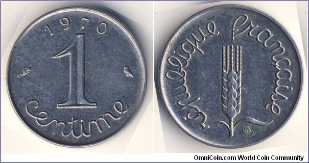 1 Centime (5th French Republic // Stainless Steel)