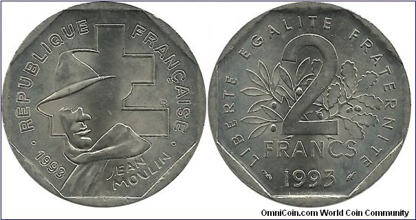 FranceComm 2 Franc 1993-Jean Moulen