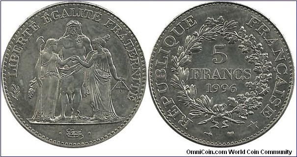 FranceComm 5 Francs 1996-200th Year of the First Republic