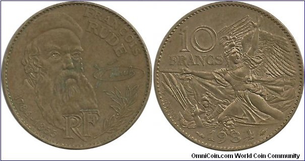 FranceComm 10 Francs 1984-François Rude