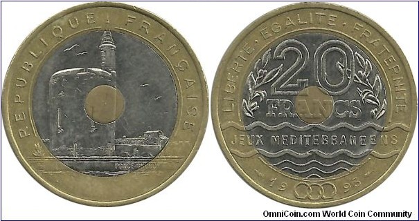 FranceComm 20 Francs 1993-Mediterranian Games