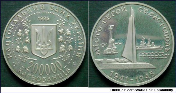 Ukraine 200000 karbovantsiv. 1995, Hero-Cities of Ukraine - Sevastopol.