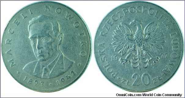 Poland20Zlotych-MarceliNowotko-y69-1977