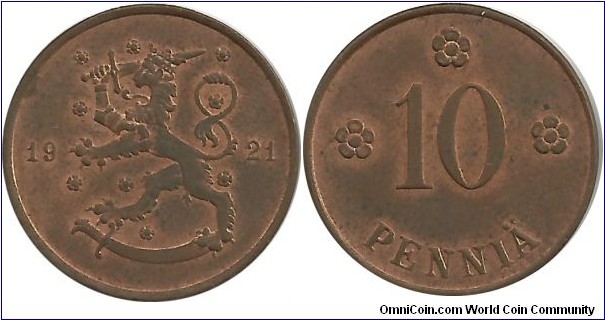 Finland 10 Penniä 1921