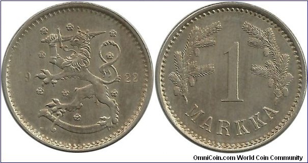 Finland 1 Markka 1922