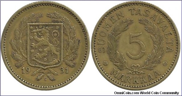 Finland 5 Markkaa 1931