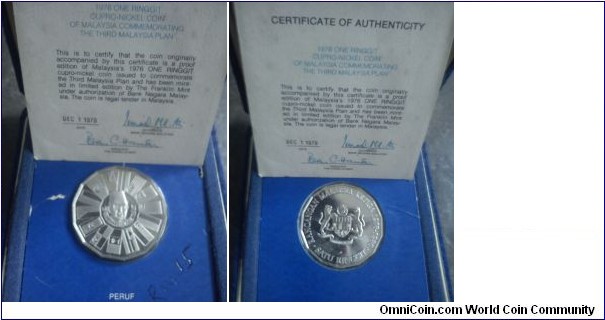 3RD MALAYSIA PLAN :RM1 PROOF SET