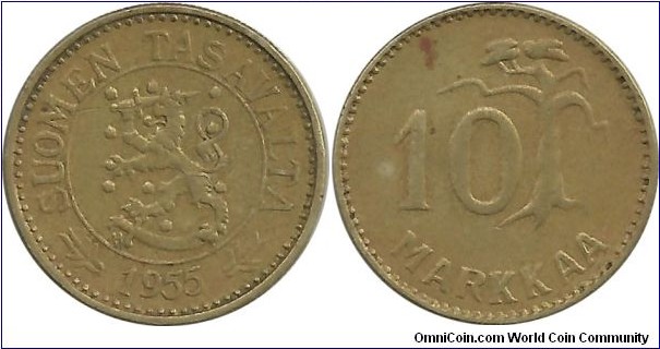 Finland 10 Markkaa 1955