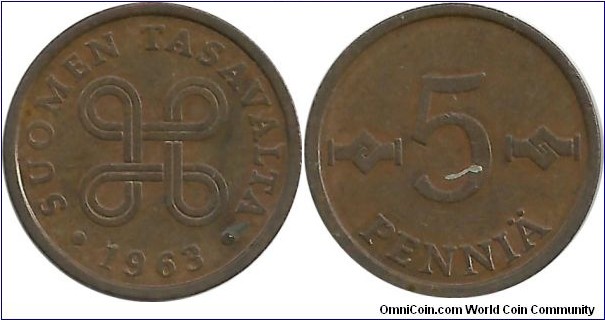 Finland 5 Penniä 1963