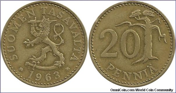 Finland 20 Penniä 1963