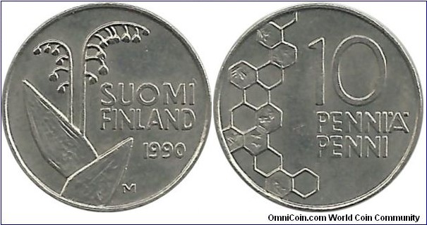 Finland 10 Penniä  1990M