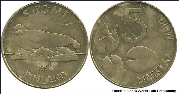 Finland 5 Markkaa 1993