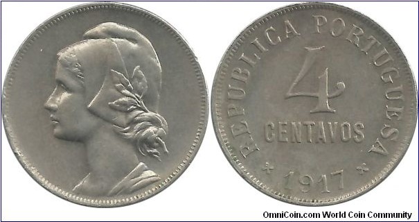 Portugal 4 Centavos 1917