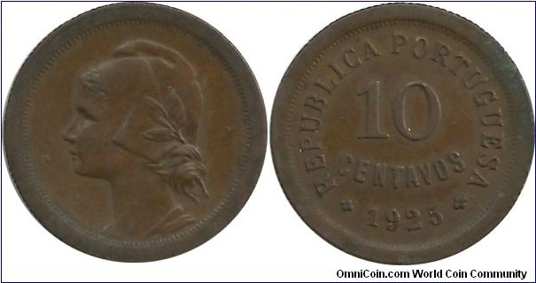 Portugal 10 Centavos 1925