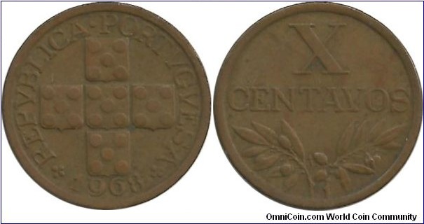 Portugal 10 Centavos 1968