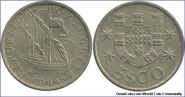 Portugal 5 Escudos 1984