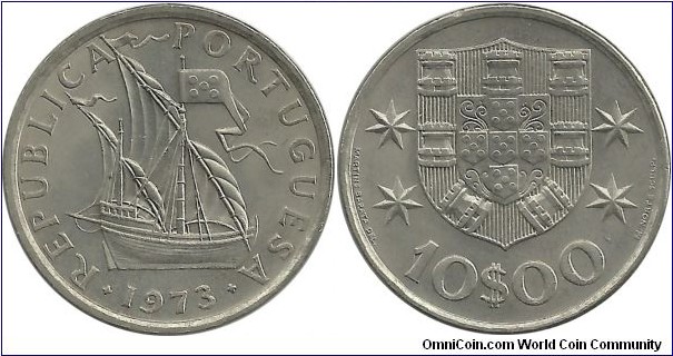 Portugal 10 Escudos 1973