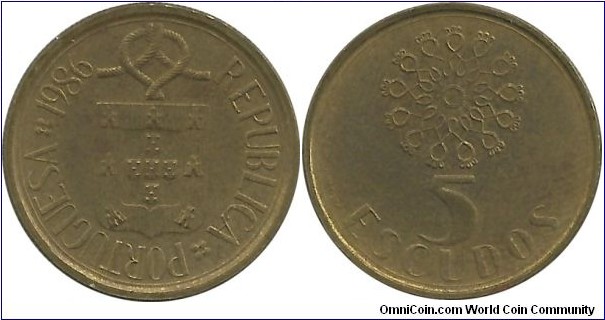 Portugal 5 Escudos 1986