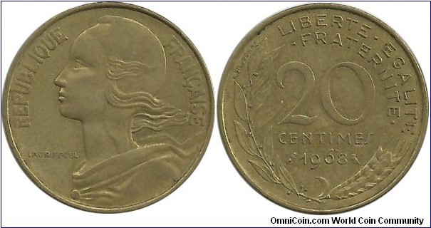 France 20 Centimes 1968