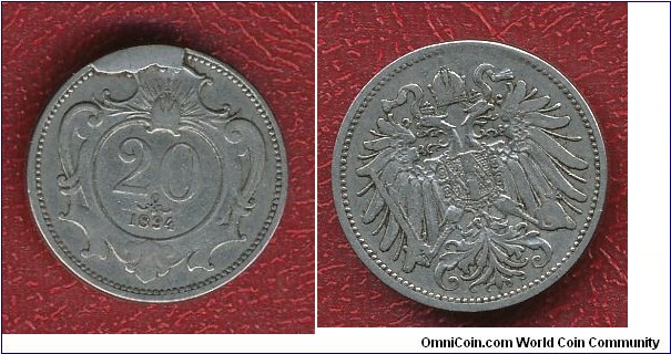 20 pfennig with rimcud