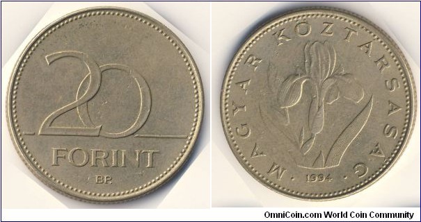 20 Forint (Hungarian Republic // Nickel Brass)